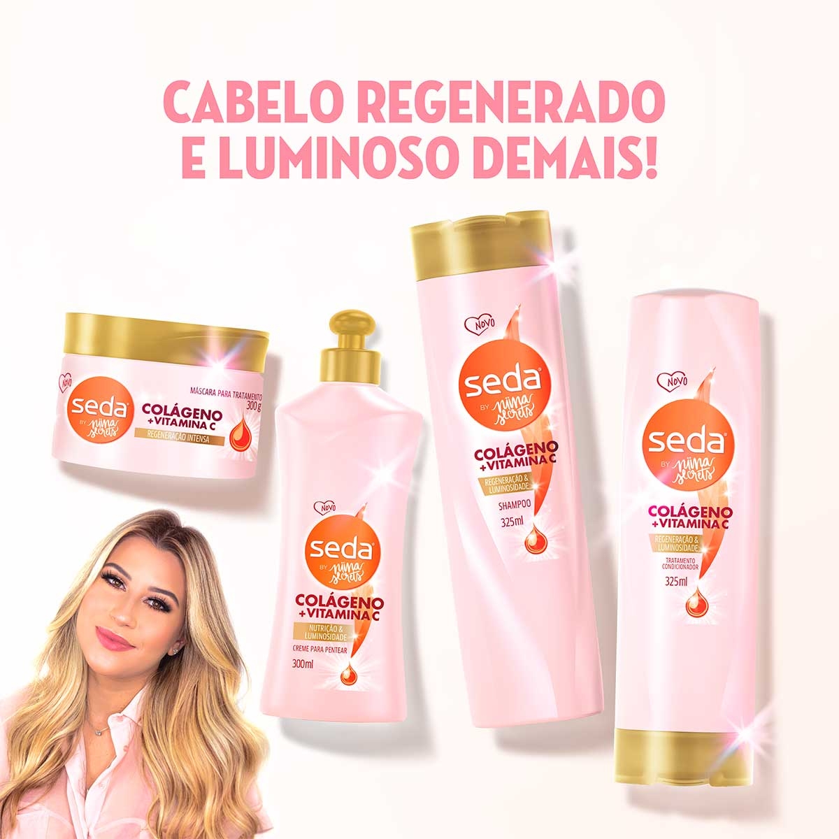 Shampoo Seda By Niina Secrets Colágeno + Vitamina C 325 ML