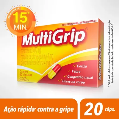 Comprar Multigrip Dor e Febre 200mg/mL, caixa com 1 frasco com 15mL de  solução de uso oral